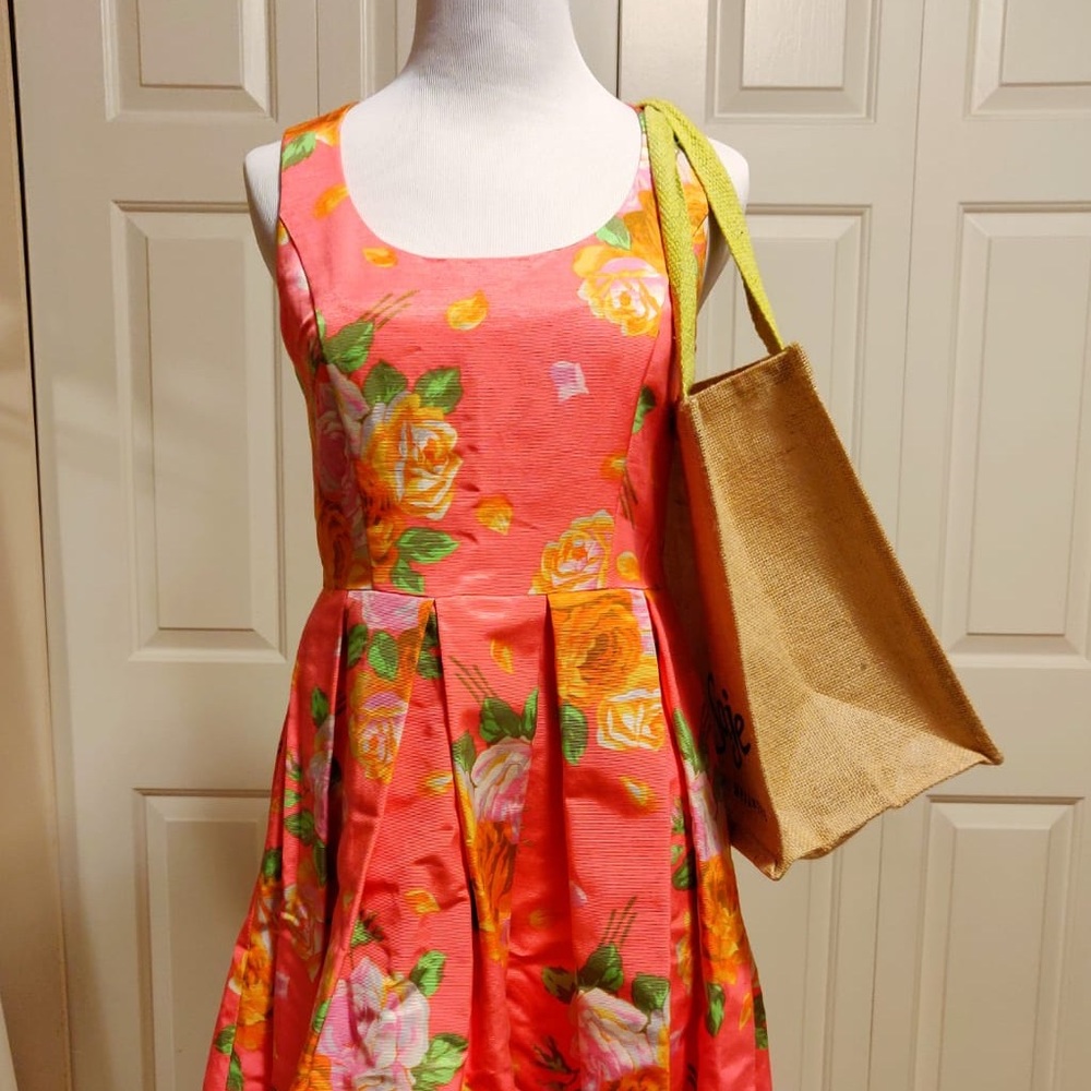 Pleated Designer Flower Dress